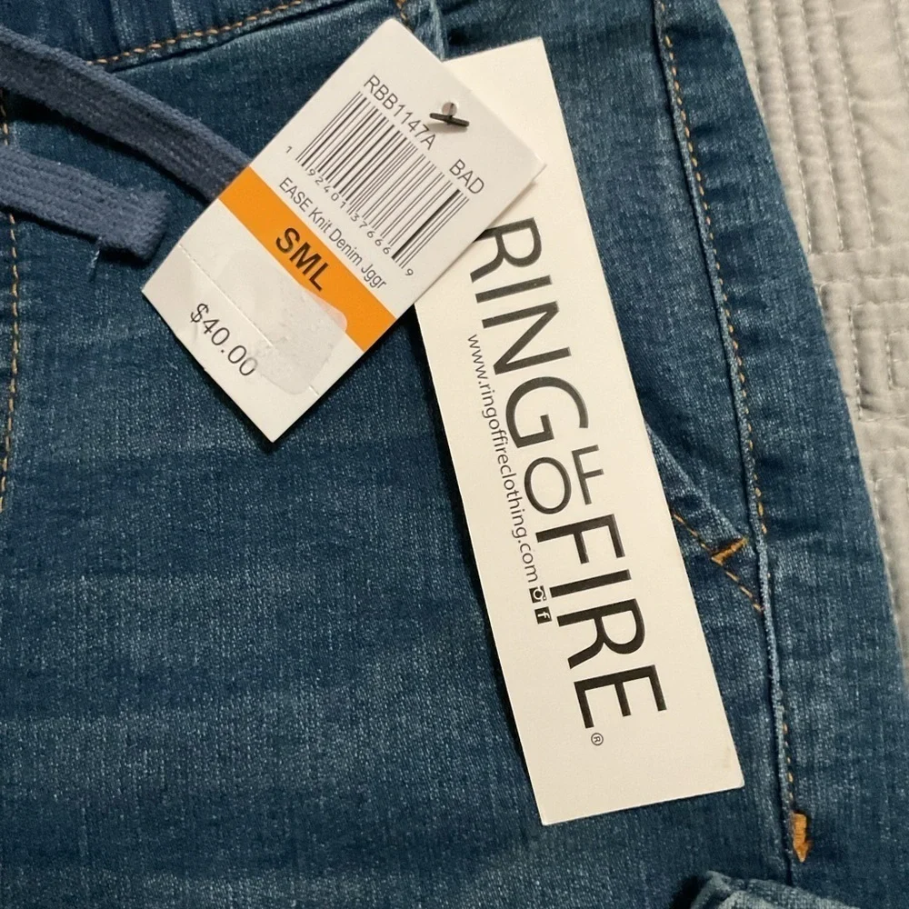 Ring of Fire Boys Denim Joggers. NWT Size S and L